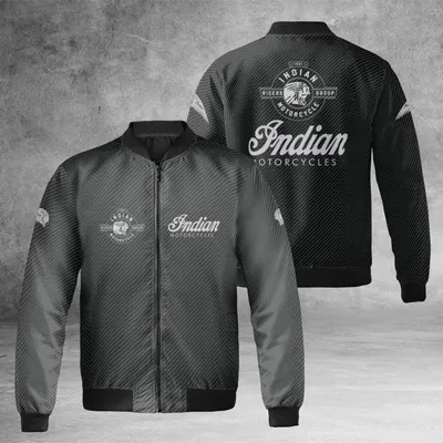 Bomber Jacket,Indian Motorcycles Rider Group Logo,Vintage Biker Gear,Motorcycle Enthusiast Gift Bomber Jacket