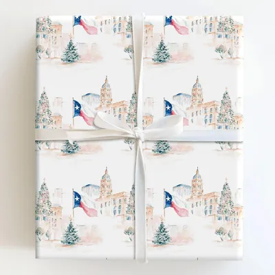 Lone Star Lights - Gift Wrap for Christmas, Holidays Wrapping Paper, Christmas Wrapping Paper