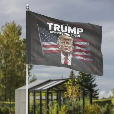 Donald Trump 2028 Rewrite The Rules Garden Flag, Republican Presidential Campaign Yard Decor, Maga Political Election Statement Banner Horizontal Garden Flag