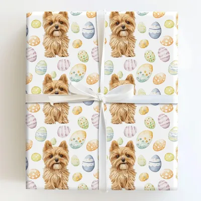 Easter Eggs with the Yorkie - Gift Wrap for Christmas, Holidays Wrapping Paper, Christmas Wrapping Paper