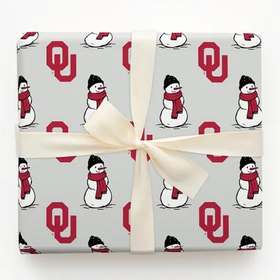 Oklahoma University Snowman - Gift Wrap for Christmas, Holidays Wrapping Paper, Christmas Wrapping Paper