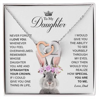 Daughter - How Special You Are To Me- Necklace Interlocking Hearts Necklace
