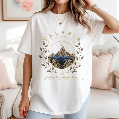 Velaris Acotar Graphic T-Shirt Full Color Women Top City Of Starlight Rhysand T-Shirt  Merch Court Of Dreams Casual Daily