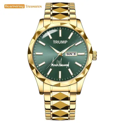 TRUMP Watch 2025 Luxury Gold – Radiant Emerald Dial – Gold Watch for Men