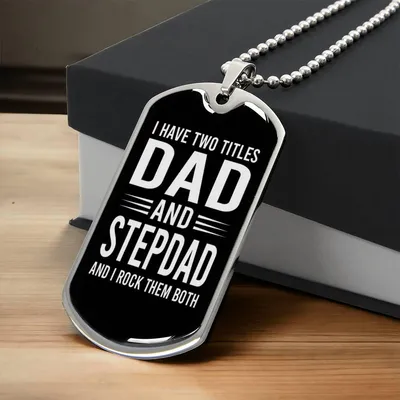 Dad And Stepdad Necklace - Army Tag Necklace, Dog Tag