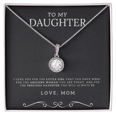 To My Daughter, Love Mom, Grown Up Daughter Gift From Mom, Gift For Daughter From Mom, Daughters Birthday Gift, Valentine's, Mother's Day, Mom Daughter Necklace, Daughter Jewelry, Daughter Graduation Gift, Anniversary, Christmas Gift