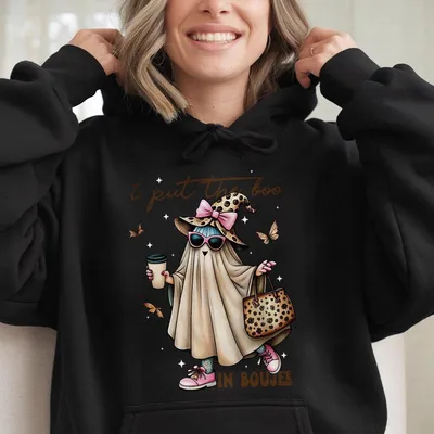 I Put The Boo In Boujee Hoodie Trendy Halloween Unisex Graphic Hoodie Boo Ghost Spooky Season Hoodie Perfect Gifts For Hall