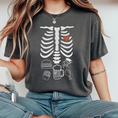 Skeleton Halloween T-Shirt For Dad Funny X Ray Dad Pregnancy Announcement T-Shirt 2025 Daddy To Be Costume Fall New Dad