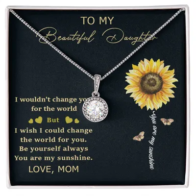To My Daughter Necklace - You Are My Sunshine, Gift For Daughter, Gift For Birthday, Gift For Graduation, Mother's Day Gift, Christmas Gifts, Anniversary Gift, Wedding Necklace, Mothers Day Gifts, Grown Up Daughter