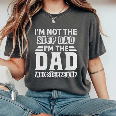 I'M Not The Step Dad T-Shirt Men'S Regular Fit Letter Print T-Shirt Casual T-Shirt