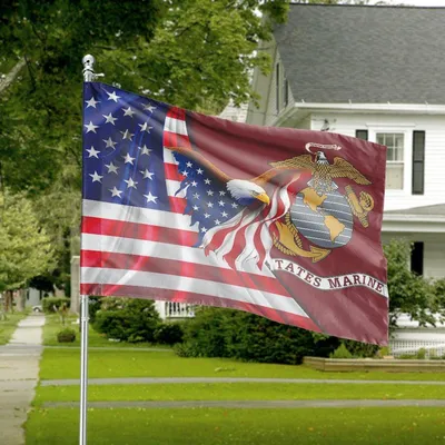 American Eagle Freedom Pride Horizontal House Flag ,Patriotic Red White Blue Military Honor Themed Decorative Outdoor Banner Horizontal House Flag