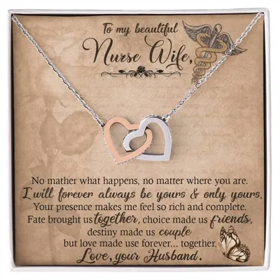 Nurse Wife Interlocking Hearts Necklace