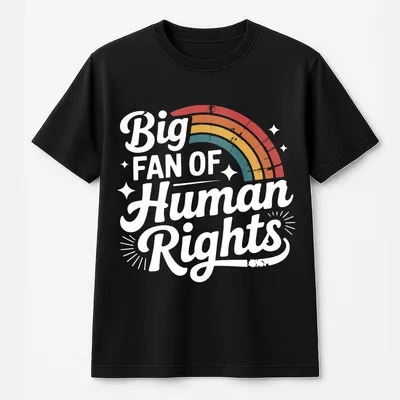 Big Fan Of Human Rights T-Shirt,Retro Rainbow T-Shirt,Radicalized By Basic Decency