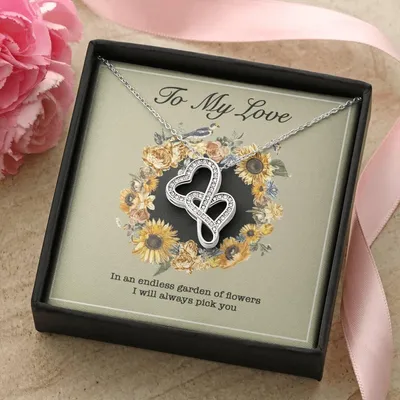 Girlfriend Necklace Valentine Gifts For Girlfriend Necklace For Girlfriend Birthday Gift For Girlfriend Girlfriend Gif Double Hearts Necklace