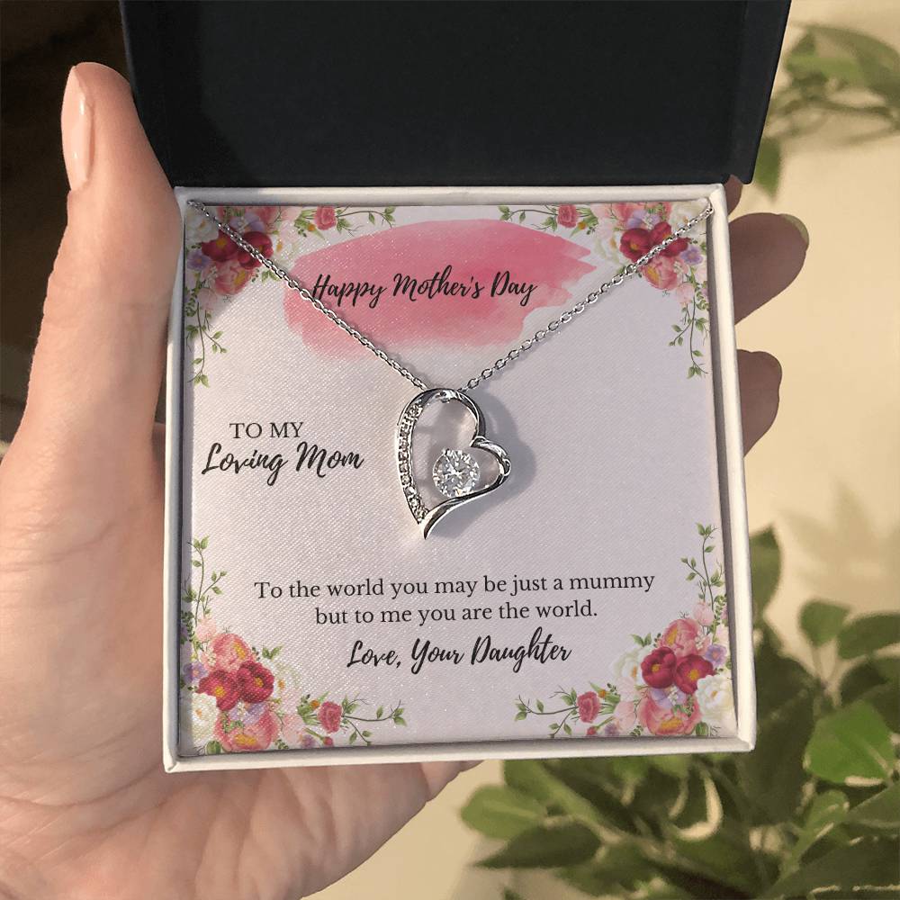 To My Loving Mom - Mother's Day Gift - You Are My World - Forever Love Necklace