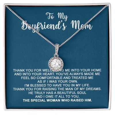 To My Boyfriend's Mom - I Owe It All To You - Necklace, Christmas Gift For Boyfriends Mom, Pendant Necklace, Mothers Day Gift For Boyfriends, Birthday & Mother's Day, Anniversary Gift
