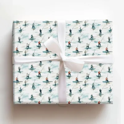 Catch My Line - Gift Wrap for Christmas, Holidays Wrapping Paper, Christmas Wrapping Paper