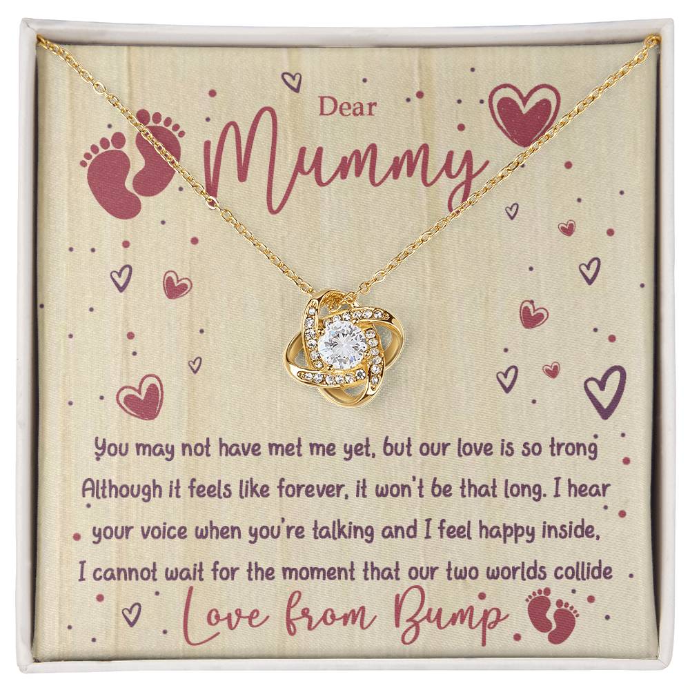 Dear Mummy - From Baby Bump - Pregnancy Gift - Mother's Day Gift - Love Knot Necklace