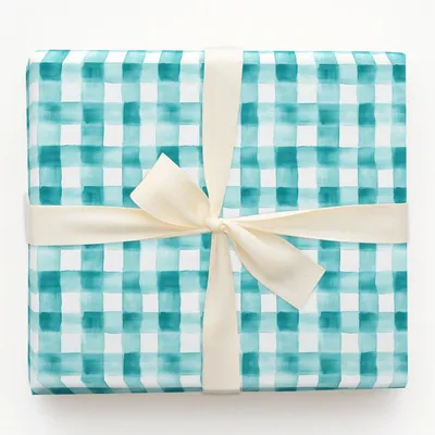 Teal Check - Gift Wrap for Christmas, Holidays Wrapping Paper, Christmas Wrapping Paper