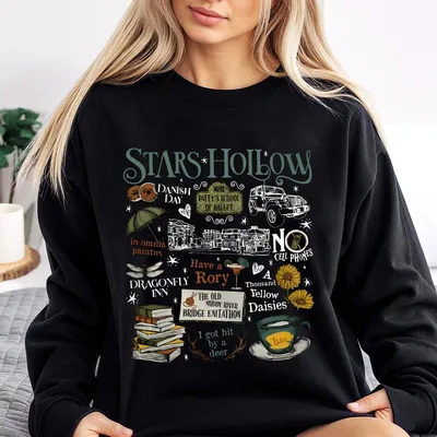 Stars Hollow Sweatshirt Cozy Small Town Graphic Sweatshirt Gilmore Girls Inspired Vintage Dragonfly Inn Lukea