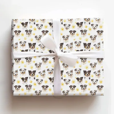 Sunny Day with the Australian Shepherd - Gift Wrap for Christmas, Holidays Wrapping Paper, Christmas Wrapping Paper