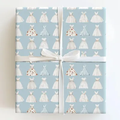 Dress in Something Blue - Gift Wrap for Christmas, Holidays Wrapping Paper, Christmas Wrapping Paper