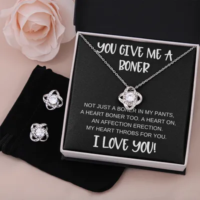 YOU GIVE ME BONER Affection Erection Funny Love Best Seller Necklace ❤️ funny gifts for her - funny birthday gifts - valentines day funny gifts for her - Jokes Gag Anniversary Gift Ideas for Wife - Romantic gift for SOULMATE Babe