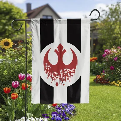 Vertical Garden - Rebel Symbol Vertical Garden Flag – Minimalist Sci-Fi Inspired Outdoor Decor Vertical Garden Flag