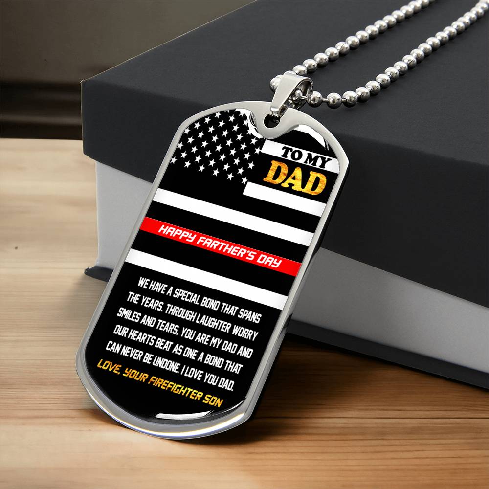 Dogtag Firefighter Son - Army Tag Necklace, Dog Tag