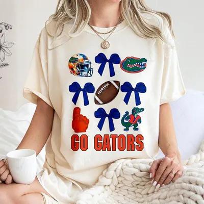 Women S Florida Gators Coquette T-Shirt Football Season Apparel Retro College Sports T-Shirt Cute Game Day Top Unisex Street