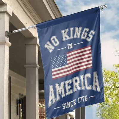 No Kings Flag Resist No Kings In America Since 1776 Usa Flag Protest Merch Anti Trump Vertical House Flag