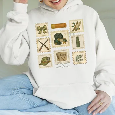 Coquette Hunting Hoodie, Camo Bows Graphic, Duck Hunting Girlfriend Gift, Cozy Women'S Hoodie