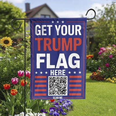 Get Your Trump Flag Here , Double Sided Political Yard Decor Vertical Garden Flag