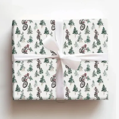 Trek the Trees - Gift Wrap for Christmas, Holidays Wrapping Paper, Christmas Wrapping Paper