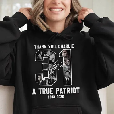 Freedom Charlie Kirk 31 Hoodie, Thank You Tribute Hoodie, A True Patriot Memorial Graphic Hoodie For Men And Women