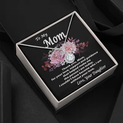 To My Mom Gift Necklace, To Mom From Daughter Message Card Necklace, Mother's Day Gift Necklace, Mom Birthday Gift Necklace