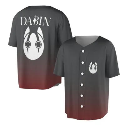 Dabin Baseball Jersey, Red Black Gradient Baseball Jersey, Edm Music Festival Outfit, Rave Concert Unisex Jersey