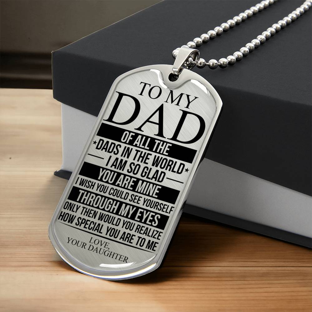 Daughter To Dad Dog Tag - Army Tag Necklace, Dog Tag