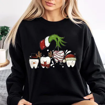 Dentist Christmas Stole Tooth Sweatshirt, Sweatshirt, Sweatshirt, Funny Dentist Christmas Stole Tooth Sweatshirt Sweatshirt, Dental Xmas Sweatshirt