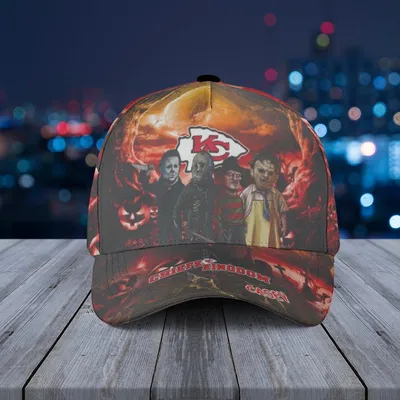 Nfl Kansas City Chiefs Special Horror Movie Characters Halloween Baseball Cap Baseball Cap