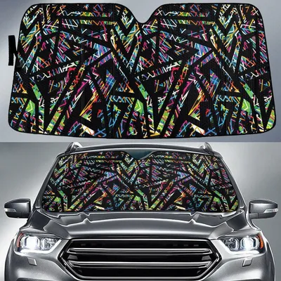 Rainbow Hot Blocks Geometric Pattern All Over Print Car Sun Shades Cover Auto Windshield PrintSyde
