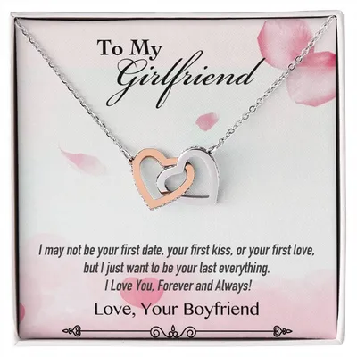 To My Girlfriend - Be Your Last Everything - Interlocking Heart Necklace Interlocking Hearts Necklace