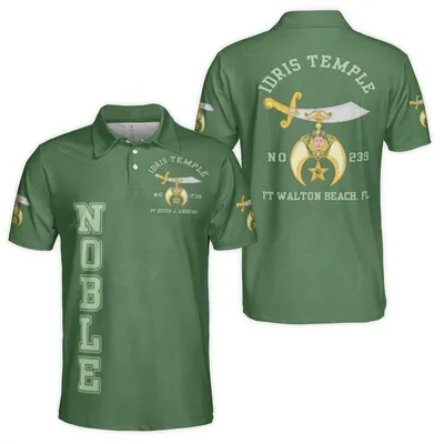 Masonic Shrine Polo Polo Shirt, Idris Temple No. 239 Fort Walton Beach, Florida