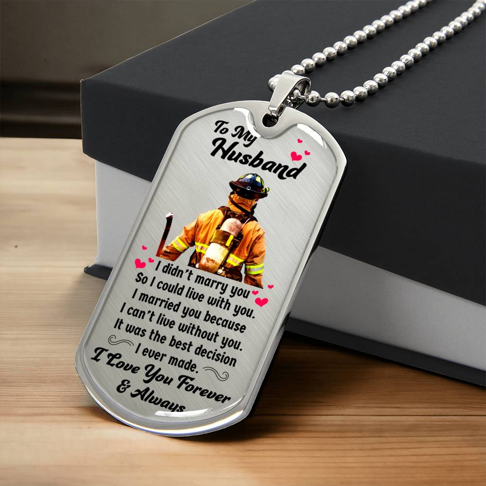 Gift For Firefighter - Premium Dog Tag - Army Tag Necklace, Dog Tag