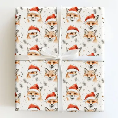 Yule Fox - Gift Wrap for Christmas, Holidays Wrapping Paper, Christmas Wrapping Paper