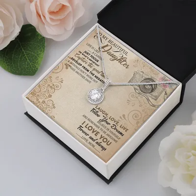 To My Beautiful Daughter Graceful Love Giraffe Necklace Birthday Message Card - Mother Daughter Necklace, Gift For Daughter From Mom, Daughter Gift From Mom, To My Daughter, Daughters Birthday - Daughter's Birthday, Daughter Jewelry