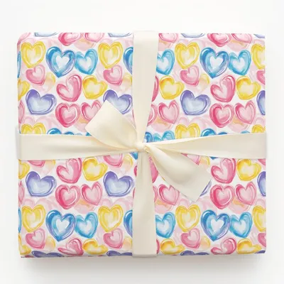 Wiggly Hearts - Gift Wrap for Christmas, Holidays Wrapping Paper, Christmas Wrapping Paper