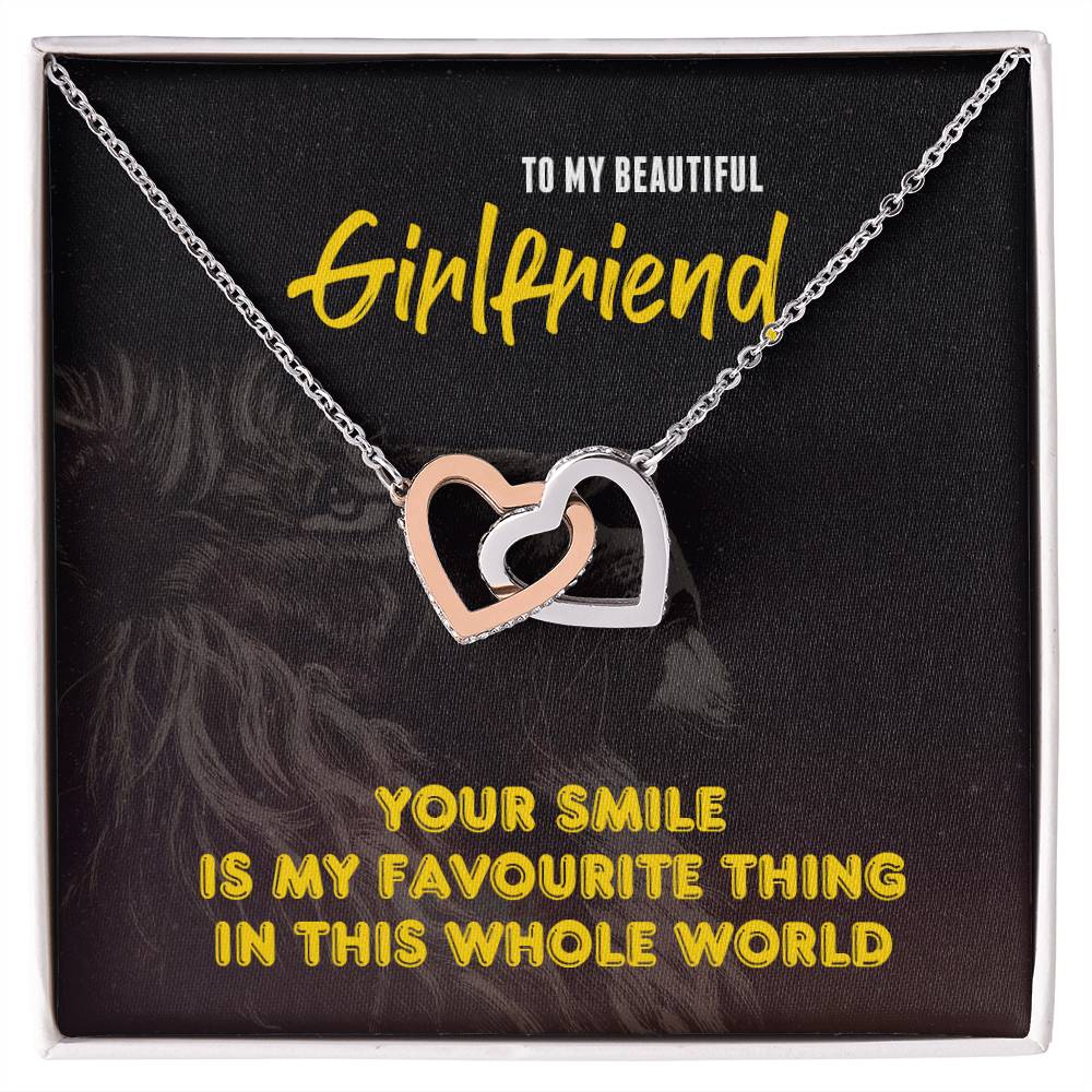 Interlocking Hearts - To My Beautiful Girlfriend - My Favourute Thing Interlocking Hearts Necklace