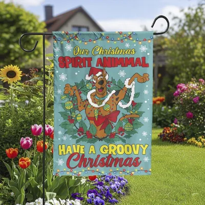 Scooby-Doo Christmas Vertical Garden, Groovy Holiday Spirit Planter Vertical Garden Flag