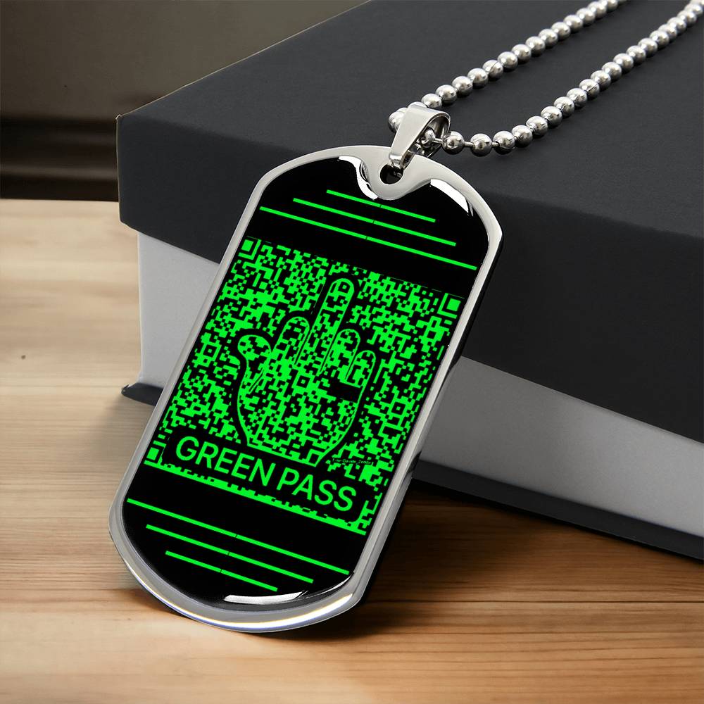 Funny Green Pass Dog-Tag Necklace - Army Tag Necklace, Dog Tag